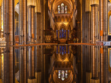 The Beautiful Nave and Font of Salisbury Cathedral  Wiltshire  England  United Kingdom  Europe