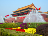 Heavenly Gate Entrance to Forbidden City Decorated with Fountains and Flowers During National Day F