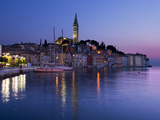 Old Town and St Euphemia's Church at Dusk  Rovinj  Istria  Croatia  Adriatic  Europe