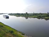 Cruise Ship on the River Elbe Near Wittenberg  Germany  Europe