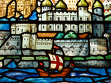 Detail from a Stained Glass Window in the Church of All Hallows by the Tower  the Oldest Church in 
