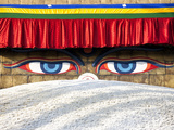 Close-Up of Bodhnath Stupa (Boudhanth) (Boudha)  One of the Holiest Buddhist Sites in Kathmandu  UN
