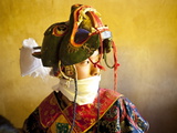 Buddhist Monk Waiting for the Next Dance During Gangtey Tsechu at Gangte Goemba  Gangte  Phobjikha 