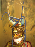 Buddhist Monk in His Colourful Costume and Antelope Mask Waiting During Gangtey Tsechu at Gangte Go