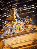 Statue of Mercury and Clock on the 42nd Street Facade of Grand Central Terminus Station  Manhattan 