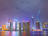 Pudong Skyline at Night across the Huangpu River  Shanghai  China  Asia
