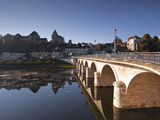 Looking across the River Creuse in the Town of Le Blanc  Indre  Loire Valley  France  Europe