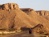 Man Walking on the Chenini Village Road  Tunisia  North Africa  Africa