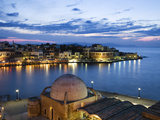Venetian Harbour and Mosque of the Janissaries at Dusk  Chania (Hania)  Chania Region  Crete  Greek
