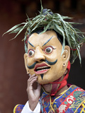 Monk Wearing Wooden Mask During Traditional Performance  Wangdue Phodrang Tsechu  Wangdue Phodrang 
