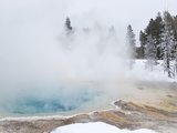 West Thumb Geyser Basin Winter Landscape with Geothermal Spring  Yellowstone National Park  UNESCO 