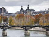 Musee De Louvre Museum and Pont Des Arts Bridge  Paris  France