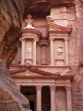 The Facade of the Treasury (Al Khazneh) Carved into the Red Rock with the Siq  Petra  UNESCO World 