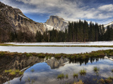 Half Dome Reflected in Snow Melt  Yosemite National Park  California  Usa