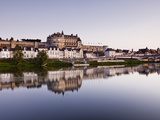 Looking Down the River Loire Towards the Town and Chateau of Amboise  UNESCO World Heritage Site  A