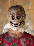 Buddhist Monk Preparing to Take Part in Traditional Dance Performance  Tamshing Phala Choepa Tsechu