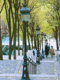 Autumn  Rue De Foyatier Steps to the Place Du Sacre Coeur  Montmartre  Paris  France