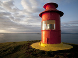 Lighthouse on Bluff Above Stykkisholmer  Iceland