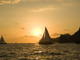 Sailboat at Sunset  Bay of Land's End (El Arco) Cabo San Lucas  Baja  Mexico