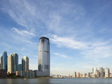 Manhattan Skyline Rises Above Hudson River  Jersey City  New Jersey  Usa