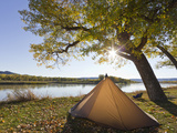 Tent at Judith River Campsite on the Upper Missouri River Breaks National Monument  Montana  Usa