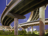 Interstate Highway Bridge Overpass at Dusk on Summer Evening  Charleston  South Carolina  Usa
