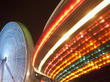 Boardwalk Amusement Park Lights at Night at Funtown Pier  Seaside Park  New Jersey  Usa