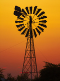 Windmill at Sunset  Fitzroy Crossing  Kimberley Region  Western Australia  Australia