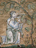 Byzantine Art  Noah Drinking Wine Mosaic  Baptistery of St Mark's Basilica  Venice  Italy