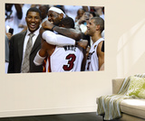 Miami  FL - June 21:  Miami Heat and Oklahoma City Thunder Game Five  LeBron James and Dwyane Wade