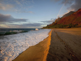Sunset  Rainbow  Kalalau Beach  Napali Coast  Kauai  Hawaii  Usa