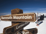 Skiers at Top of the Sierra  Mammoth Mountain Ski Area  Eastern Sierra Nevada Area  California  Usa
