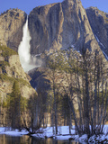 Yosemite Falls Reflected in Merced River  Yosemite National Park  California  Usa