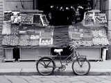 Bike Parked in Front of Fruit Stand  Lombardia  Milan  Italy