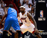 Miami  FL - June 21:  Miami Heat and Oklahoma City Thunder Game Five  LeBron James and Kevin Durant