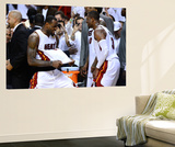 Miami  FL - June 21:  Miami Heat and Oklahoma City Thunder Game Five  LeBron James and Dwyane Wade