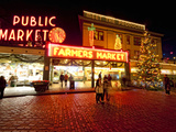 Pike Place Market  Christmas at the Pike Place Market in Seattle  Seattle  Washington  Usa