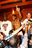 Miami  FL - June 21:  Miami Heat and Oklahoma City Thunder Game Five  Joel Anthony  Udonis Haslem a