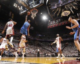 Miami  FL - June 21:  Miami Heat and Oklahoma City Thunder Game Five  Kevin Durant and Udonis Hasle