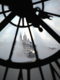 The View of Sacre Coeur Basilica from Clock in Cafe of Musee D'Orsay (Orsay Museum)  Paris  France