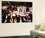 Miami  FL - June 21:  The Miami Heat pose for a team photo after defeating the Oklahoma City Thunde