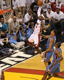 Miami  FL - June 21:  Miami Heat and Oklahoma City Thunder Game Five  LeBron James and Thabo Sefolo