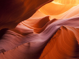Sunlight Filters Down Carved Red Sandstone Walls of Lower Antelope Canyon  Page  Arizona  Usa