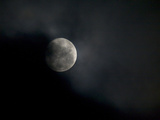 Cumulus Clouds and Full Moon in the Fall