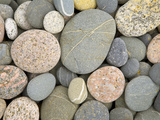 Colorful Round Pebbles Polished by Pounding Surf on a Beach