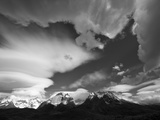 Rugged  Misty Cuernos Del Paine Peaks in Morning Light with Clouds
