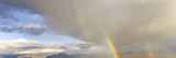 Cumulus Clouds and Rainbow over Tundra and Distant Snowy Alaska Range