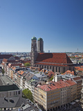 The Twin Towers of the Munich Frauenkirche and the Marianplatz Viewed from the Steeple of St Peter
