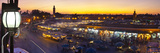 Elevated View over Djemaa El-Fna Square at Sunset  Marrakesh  Morocco