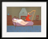 Lounging with Harp (Sepia)